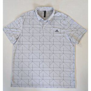 Adidas Men's Jacquard Golf Polo Shirt Grey Size 2XL